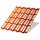 Металлочерепица МЕТАЛЛ ПРОФИЛЬ Монтекристо-XL (AGNETA-20-Copper\Copper-0.5)